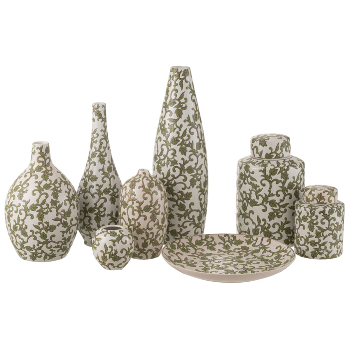 J-Line vase Yezi - porcelaine - vert/blanc - 53 cm de hauteur