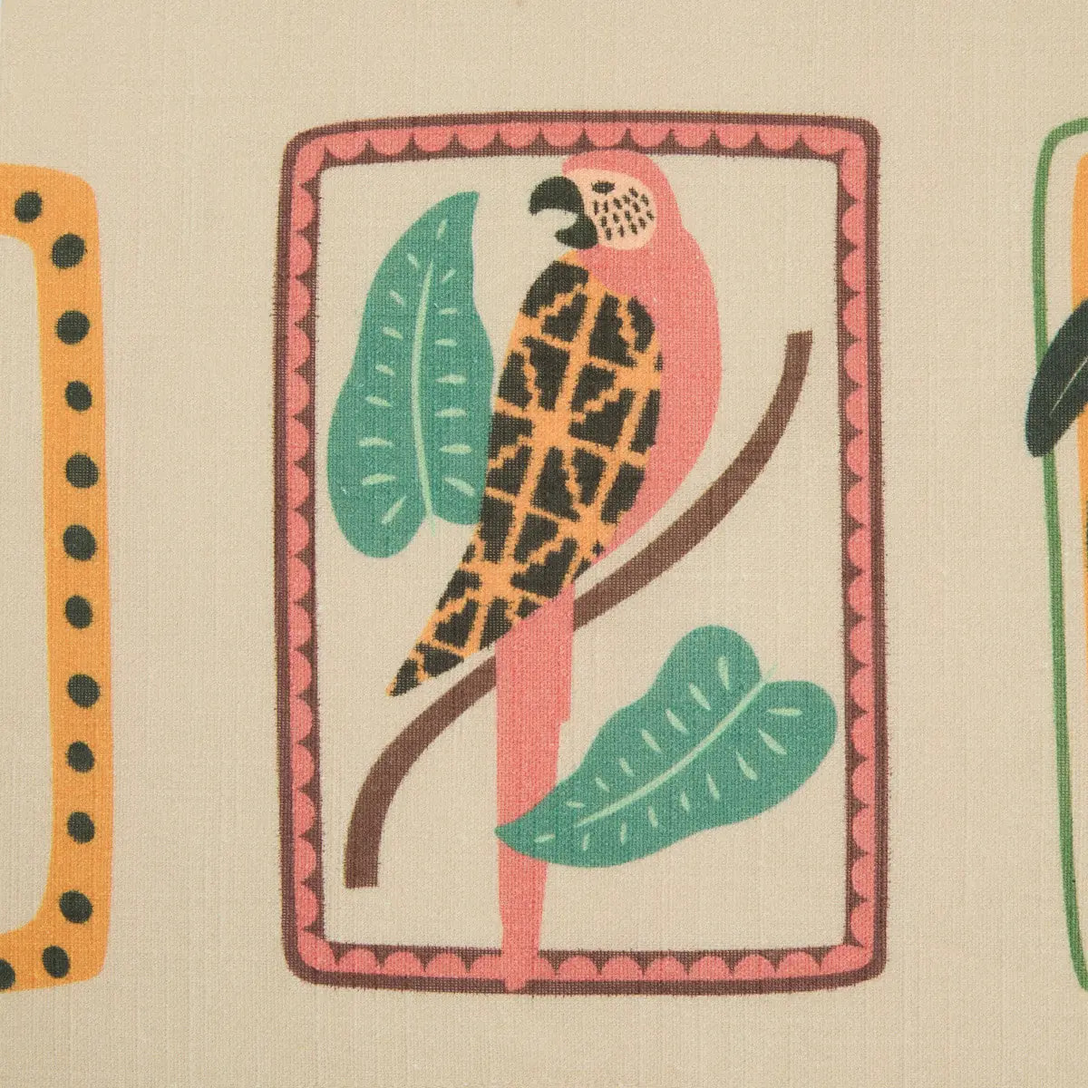 Nappe rectangulaire Tropical 240x140cm coton beige