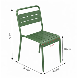 Ensemble table de jardin 120 cm et 4 chaises vert EVORA