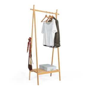 Portant pliable à vêtements Maya en bambou