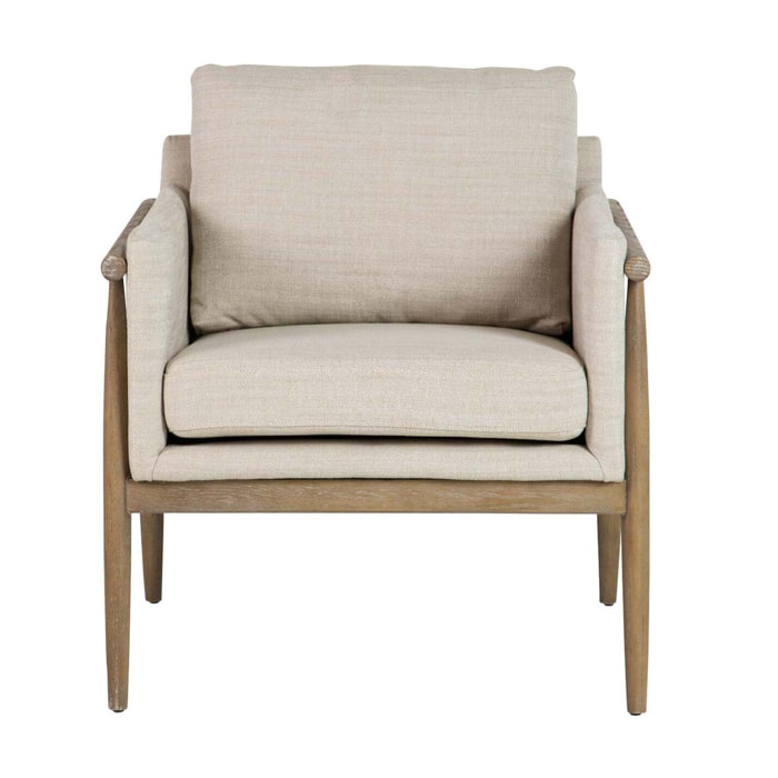 Butaca Madera Fresno Beige 77x74x72 Cm