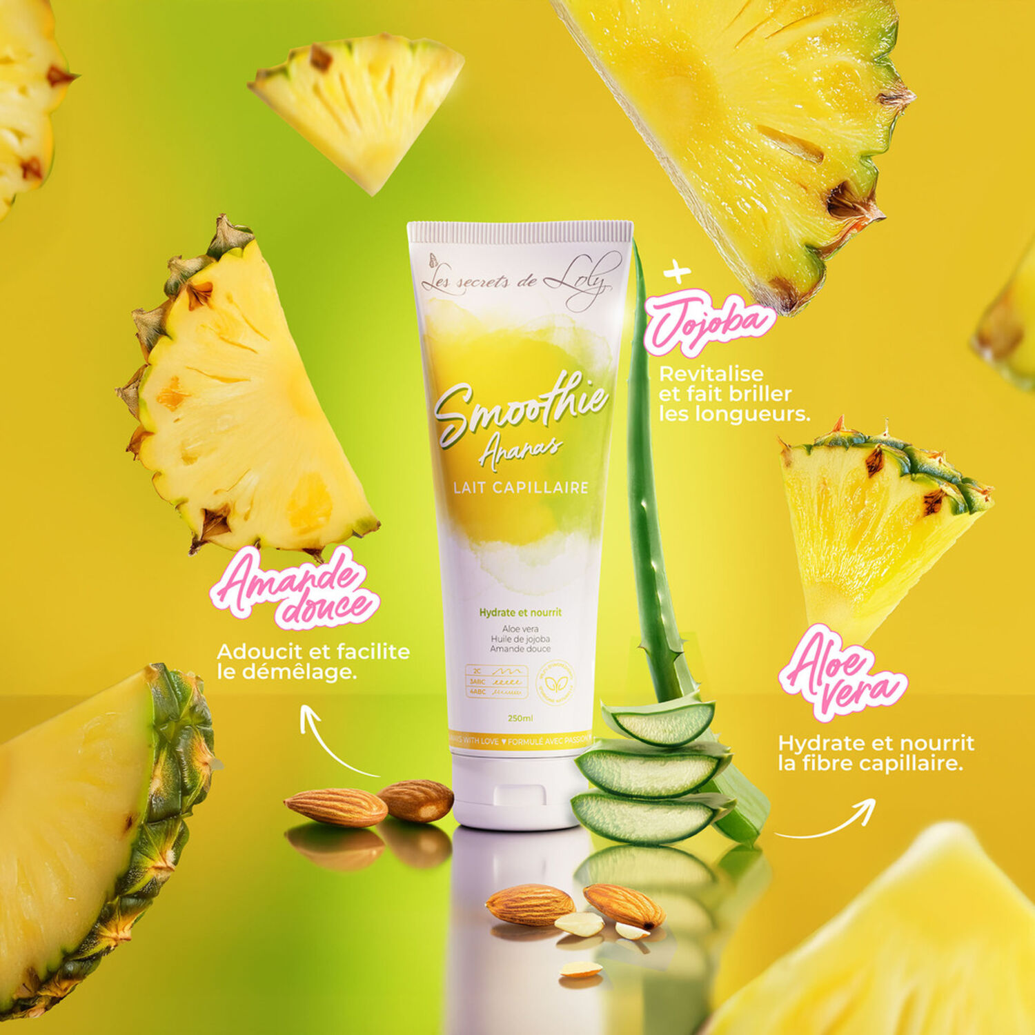 Smoothie Ananas - Lait Sans Rinçage Capillaire Très Nourrissant 250ml