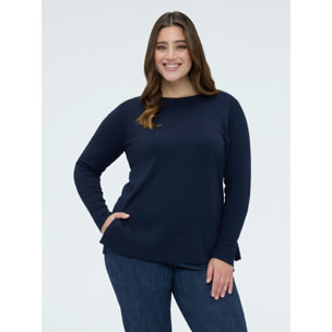 Fiorella Rubino - Camiseta de cuello redondo en mezcla de viscosa - Azul