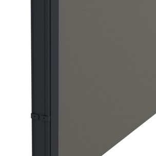 Store latéral brise-vue paravent rétractable de jardin dim. 4L x 1,60H m alu. polyester haute densité 180 g/m² gris foncé