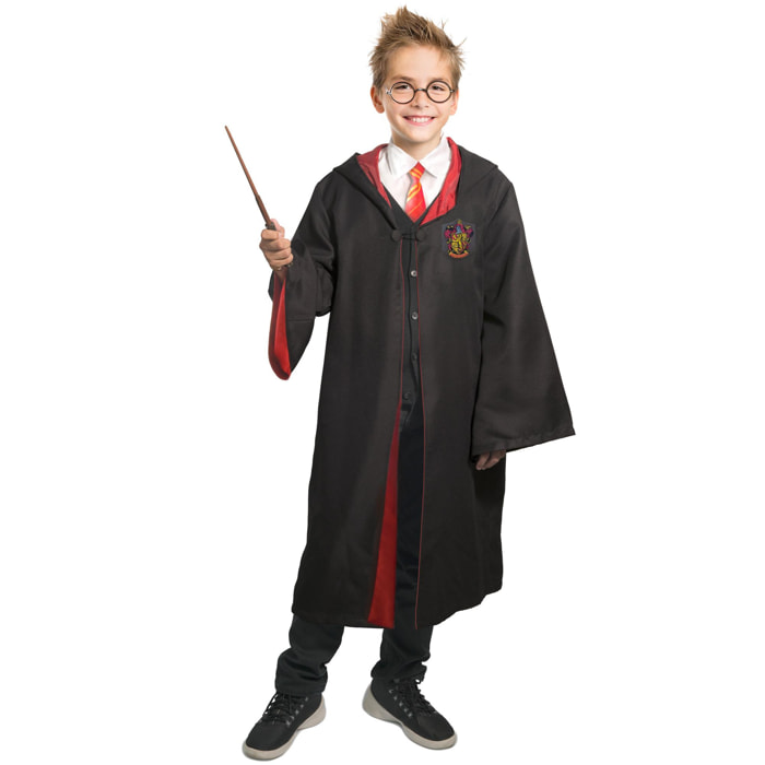 Costume Harry Potter Deluxe Con Mantello Bacchetta Originale Bambino