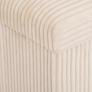 Pouf pliant Arum ivoire 76x38cm