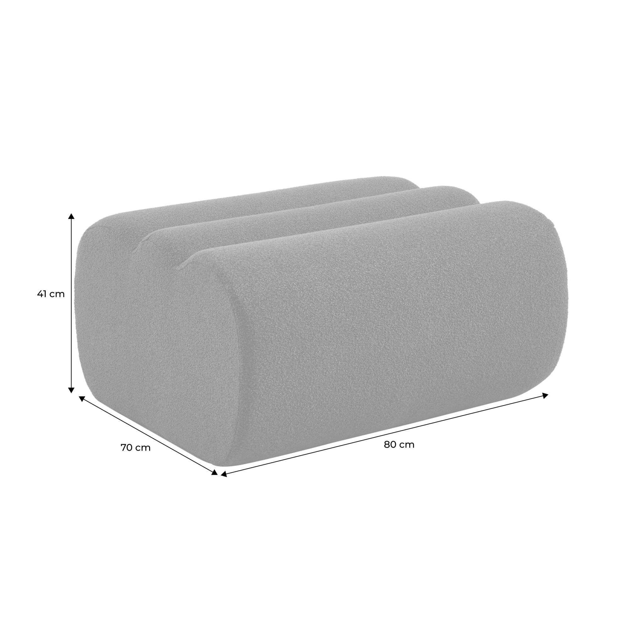 Pouf, repose-pieds compressé pour chauffeuse Nova bouclette texturée  NOVA