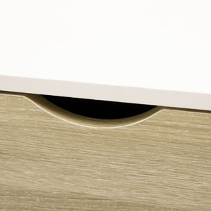 Mesa de Centro Moderna con 2 Cajones Compartimientos Abiertos 106x58x39,5 cm