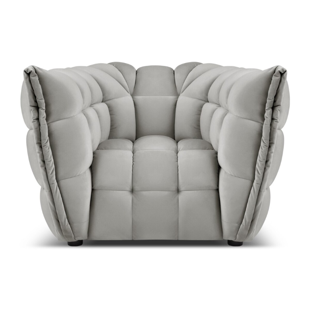 Fauteuil "Cedric" en velours gris clair