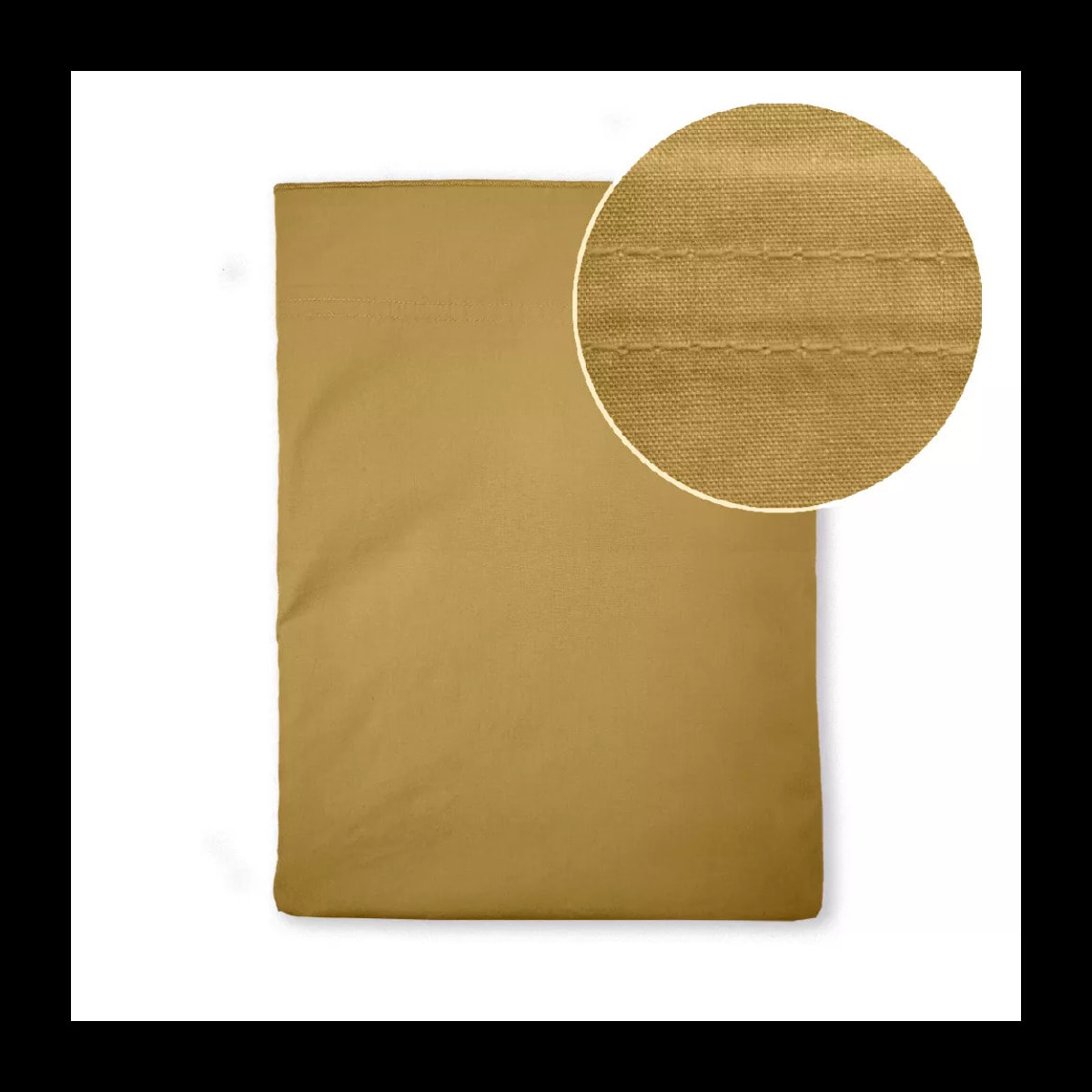 Drap plat percale de coton uni jaune La percale francaise safran