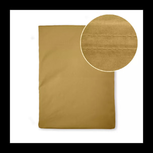 Drap plat percale de coton uni jaune La percale francaise safran