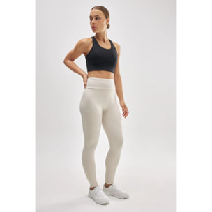 Leggings termici con interno in pile avorio