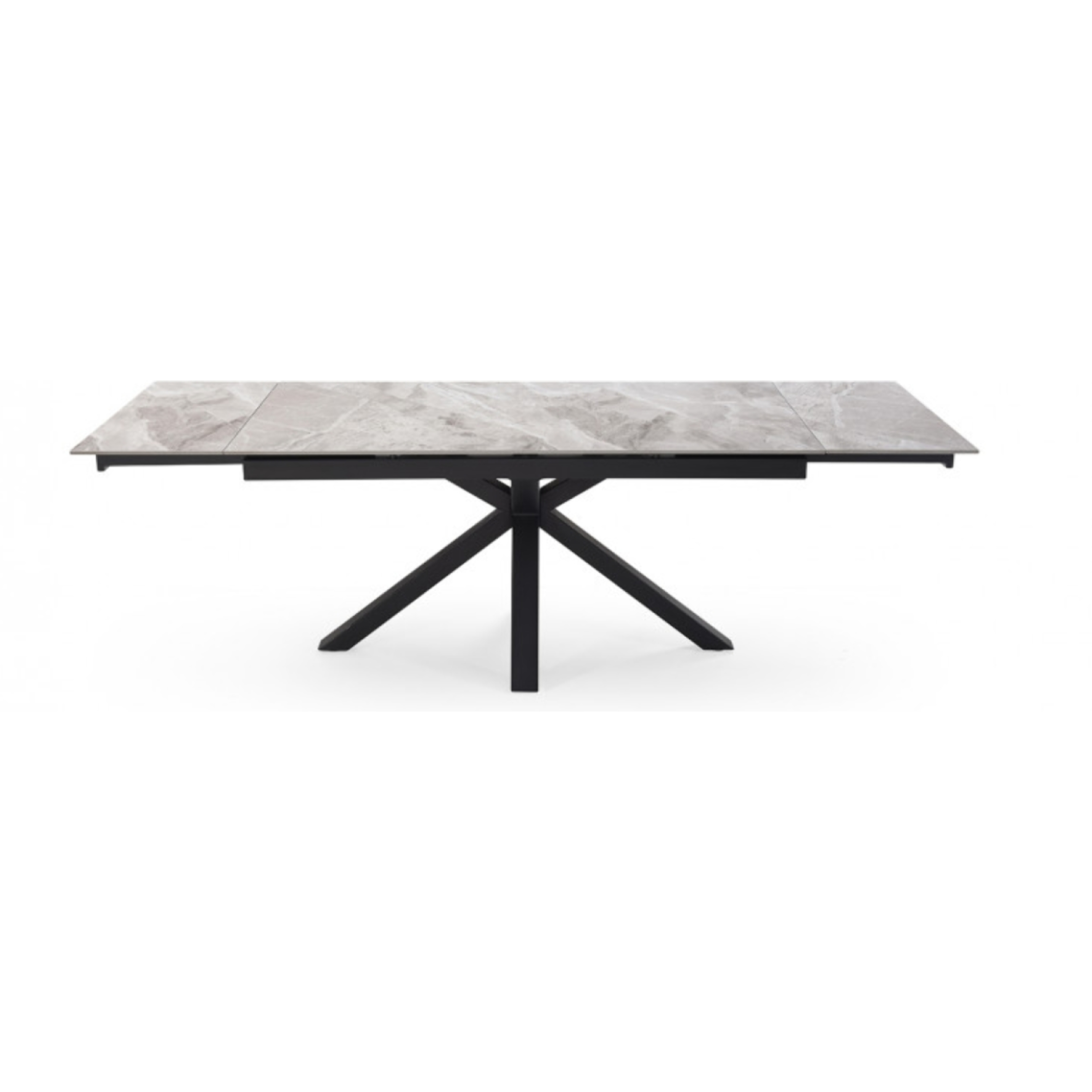 Table extensible en céramique gris brillant L160/240cm - 9 piètements - UNIK