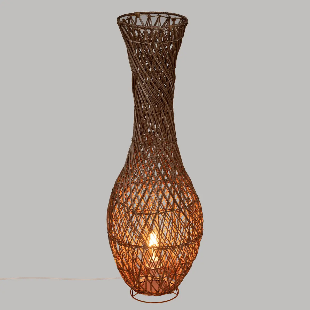 Lampadaire "Eloise" - rotin et métal - H100 cm