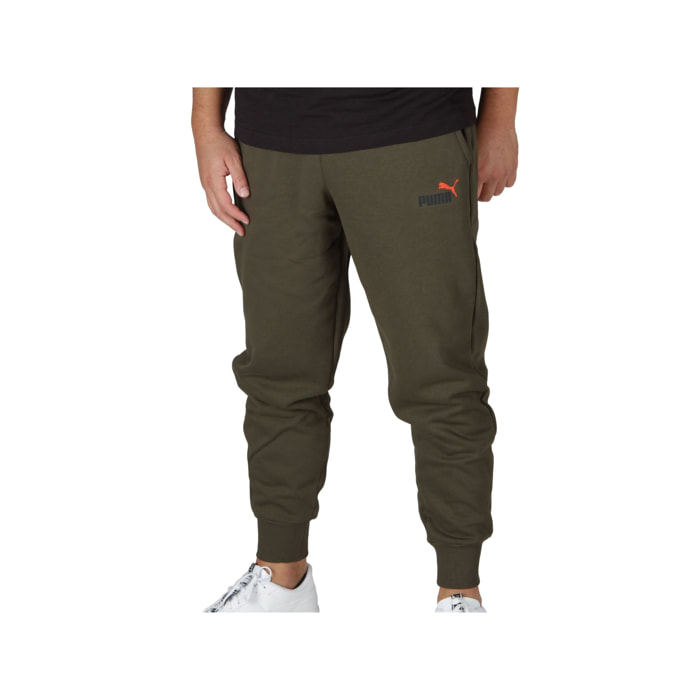 Pantaloni Puma Ess+ 2 Col Logo Pant Dark Olive Verde