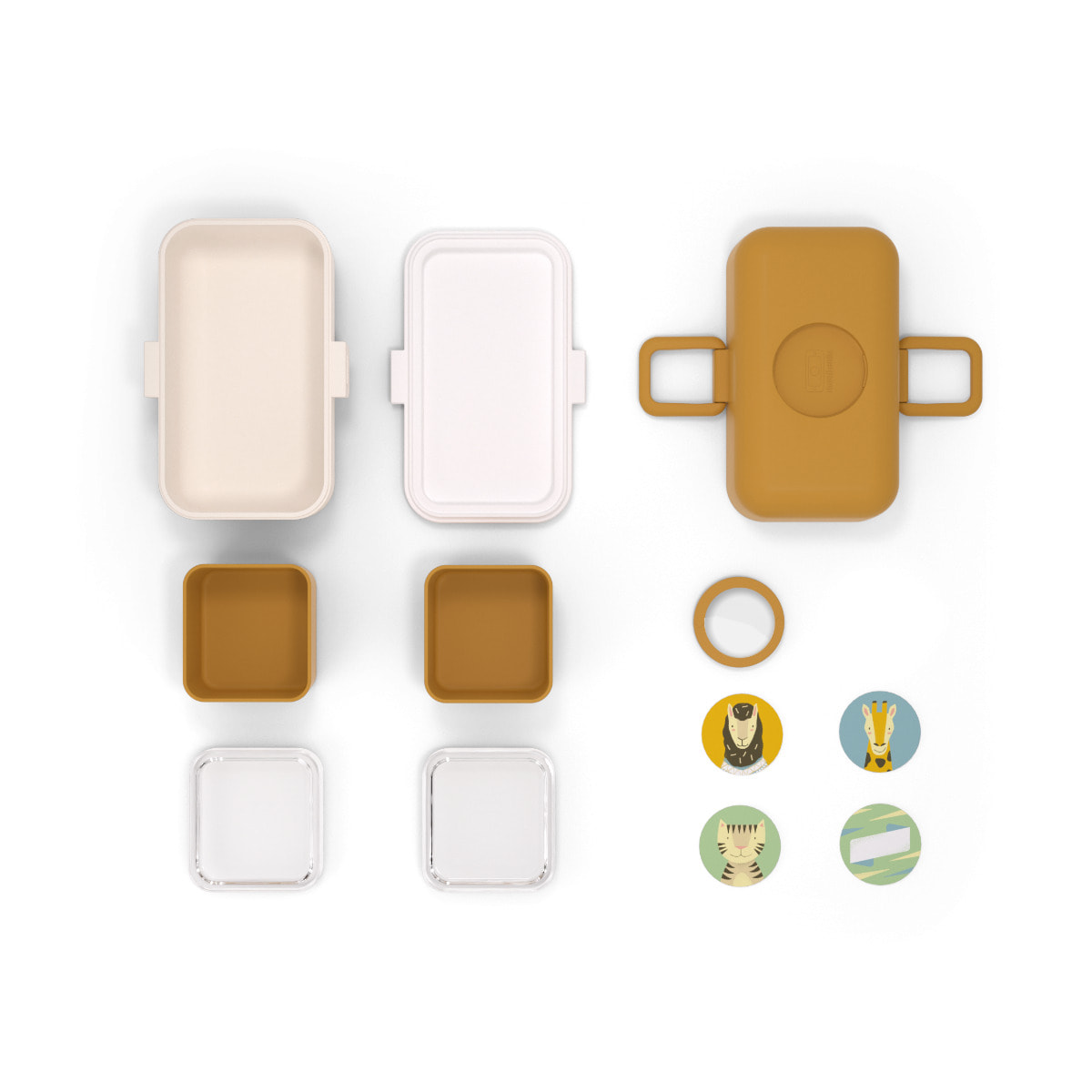 Lunch box à compartiments pour enfant Tresor 800ml Jaune Moutarde
