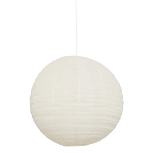Lanterne boule Jordy en lin D.43cm blanc
