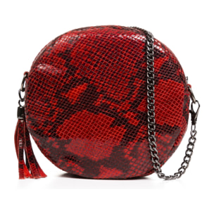 Samona Borsa a tracolla Donna.Pelle autentica Camoscio Python