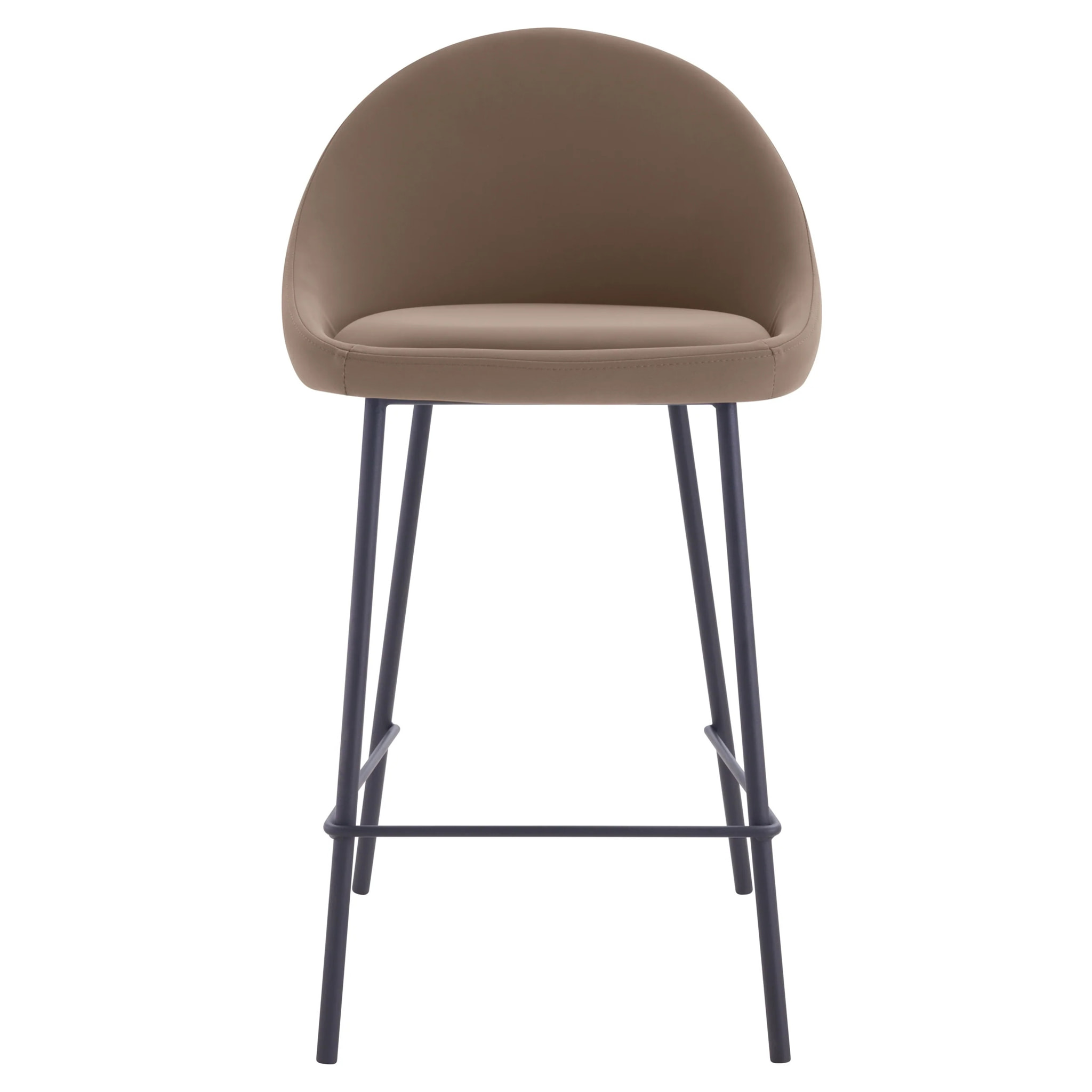 Lot de 2 chaises pour îlot central 65 cm en cuir synthétique marron - Misty