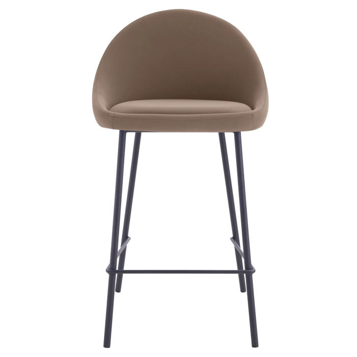 Lot de 2 chaises pour îlot central 65 cm en cuir synthétique marron - Misty