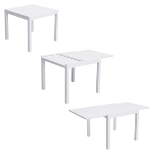 Salon de jardin VENEZIA extensible 90/180 en textilène gris 8 places - aluminium blanc