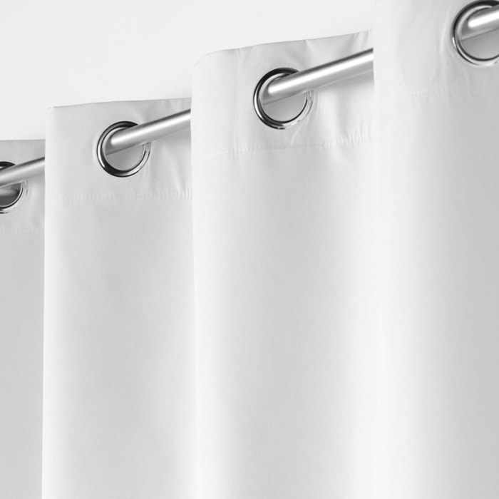 Rideau 100% occultant en microfibre - Blanc