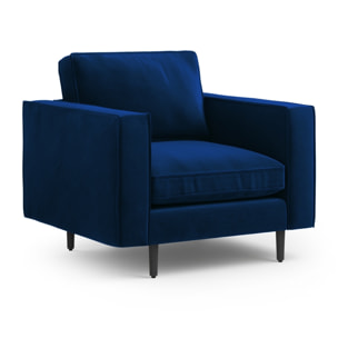 Fauteuil "Alexis" en velours bleu roi