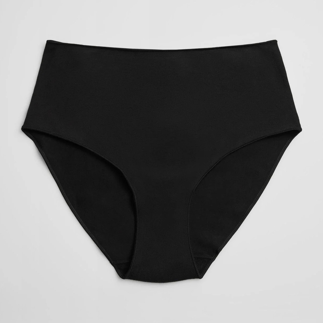 Slip basicohe in cotone neri a vita alta