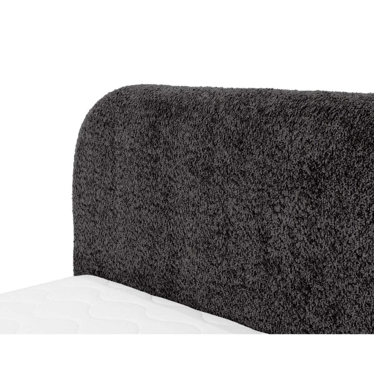 Orane - lit coffre - 160x200 cm - en tissu bouclette - Gris Anthracite