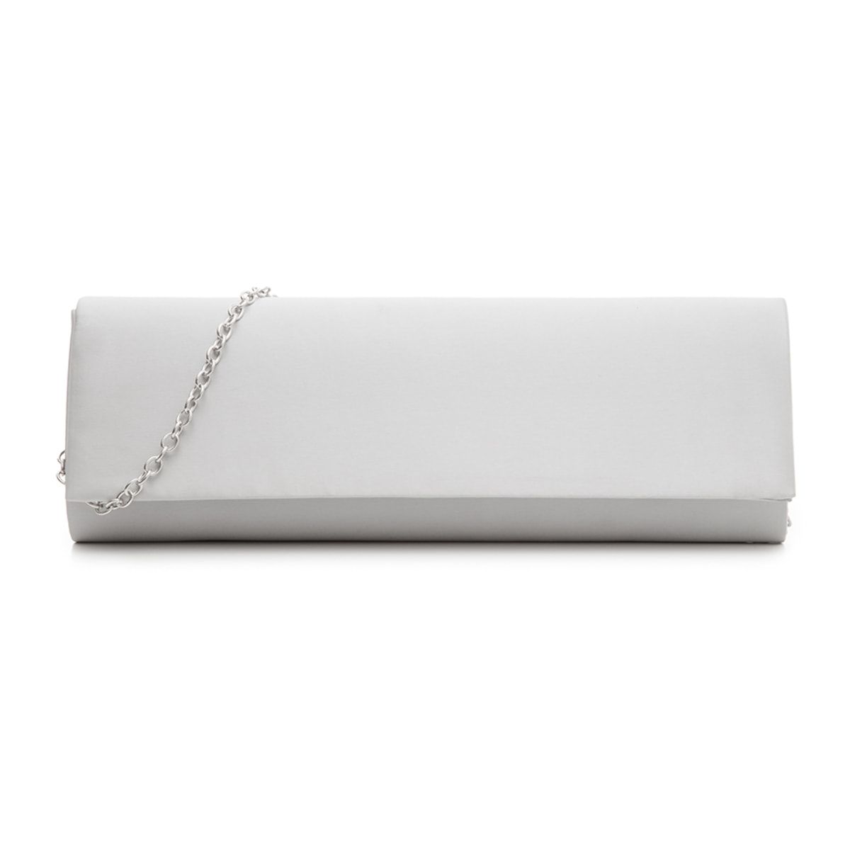 Clutch argento in raso