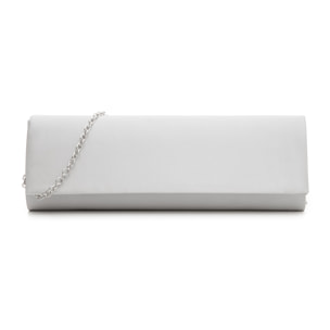 Clutch argento in raso
