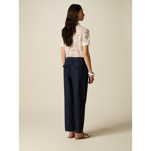 Oltre - Jeans baggy con ricamo in paillettes - Blu