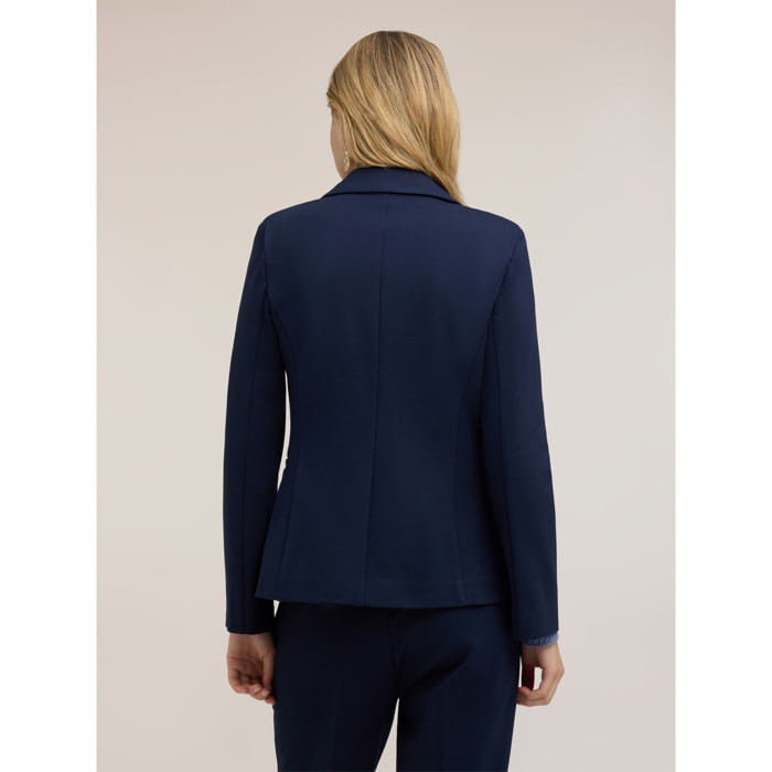 Motivi - Blazer monopetto in punto milano - Blu