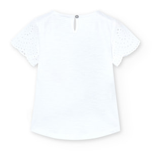 Camiseta niÃ±a estampada, mangas cortas, blanco, 438061