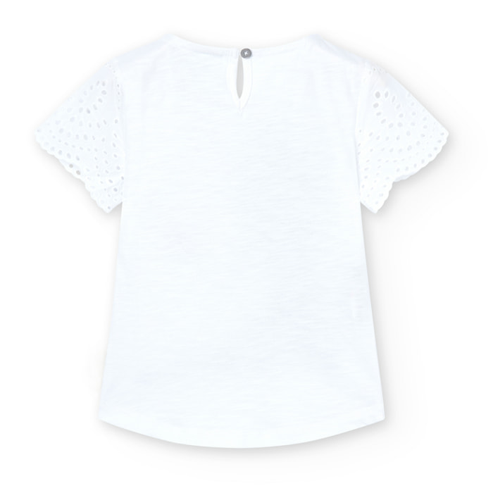 Camiseta niÃ±a estampada, mangas cortas, blanco, 438061