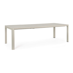 Tavolo da giardino KIPLIN in alluminio beige verniciato a polvere, 180×100 – 240×100 cm