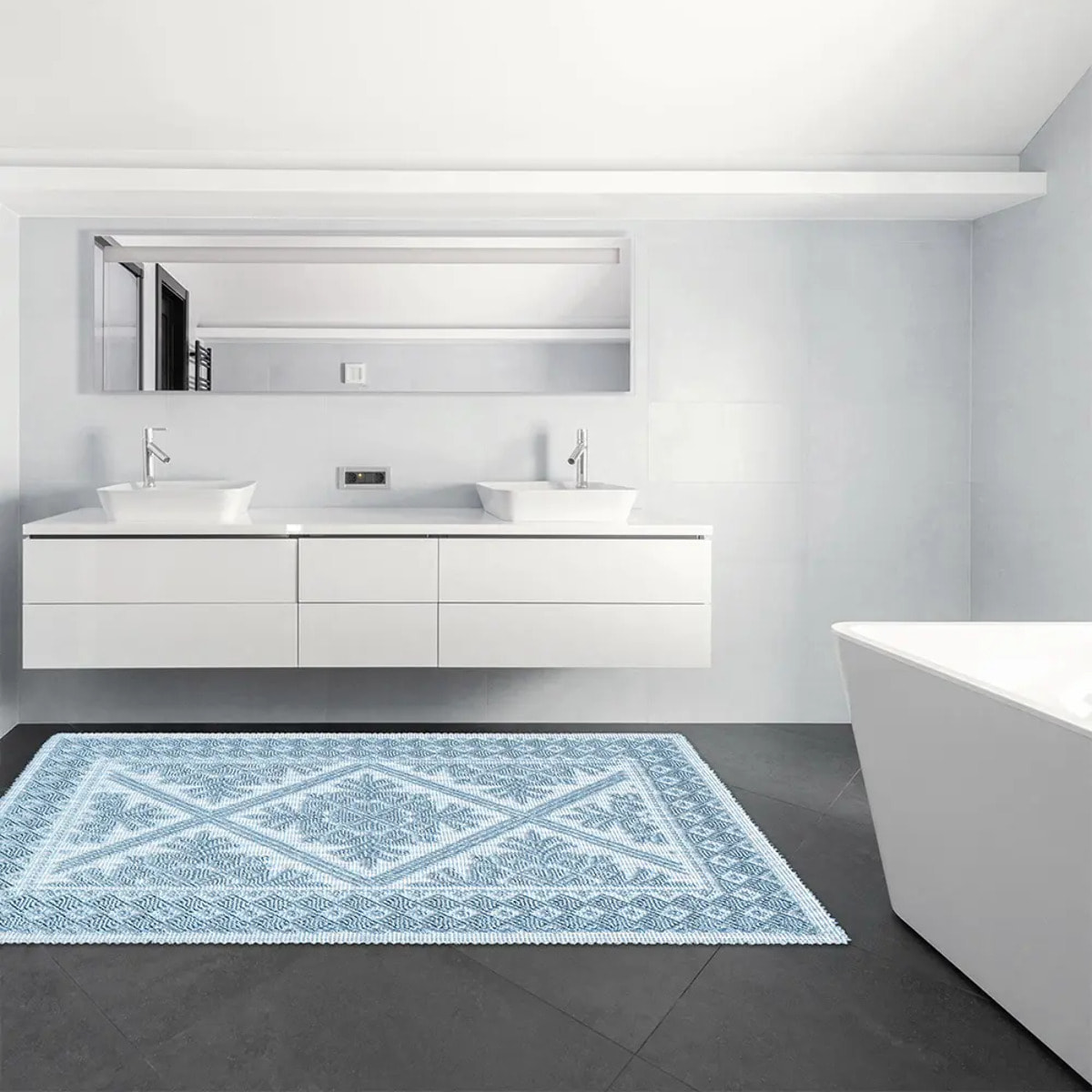 Tappeto Sardo Celeste Ingresso Cucina Bagno