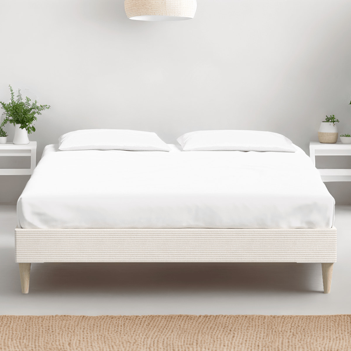 Lit adulte en velours côtelé - DINA