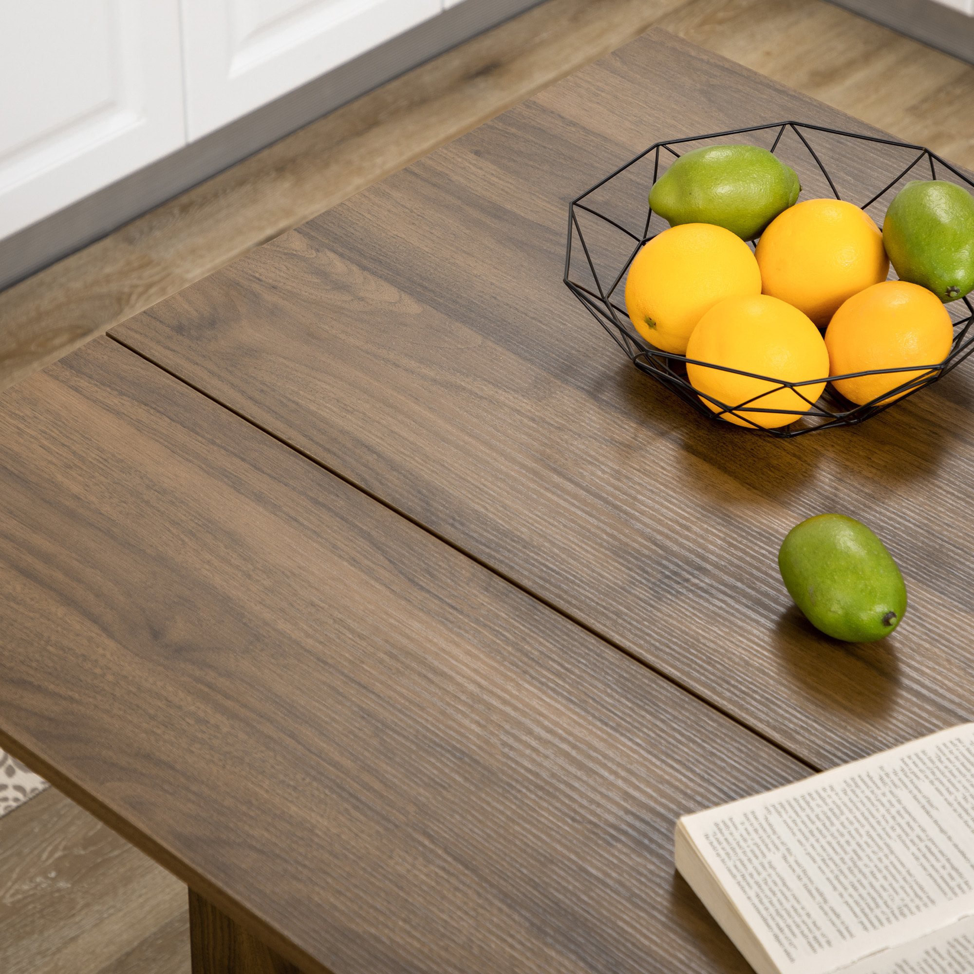 Mesa de Bar Extensible con 3 Estantes de Almacenamiento 120x76x91,4 cm Marrón