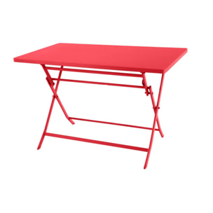 Table de jardin pliante rectangulaire "Greensboro" groseille 4 places en acier traité époxy