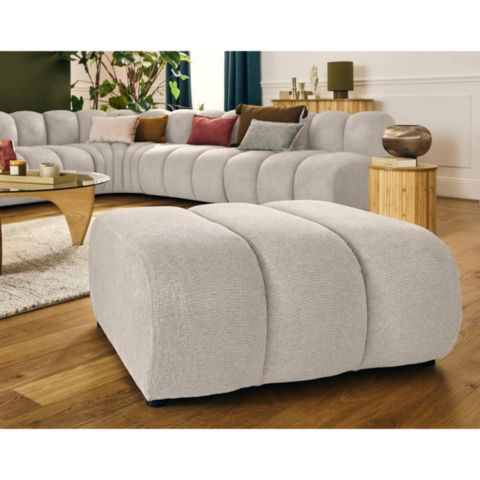 Debbie - pouf en tissu texturé - Beige