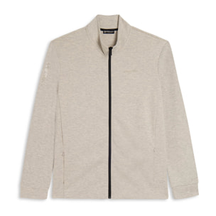 Felpa mélange full zip con collo alto e stampe