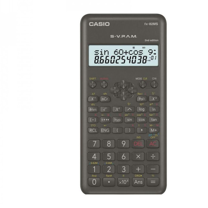 Casio Calculadora modelo FX-82MS-20 12 y 10+2 digitos. Pantalla lcd de 2 lineas. 240 funciones