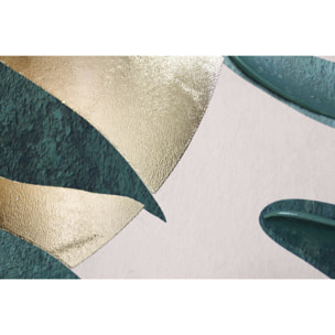 Cuadro Roman poliéster verde-terracota-dorado 91x61x4cm