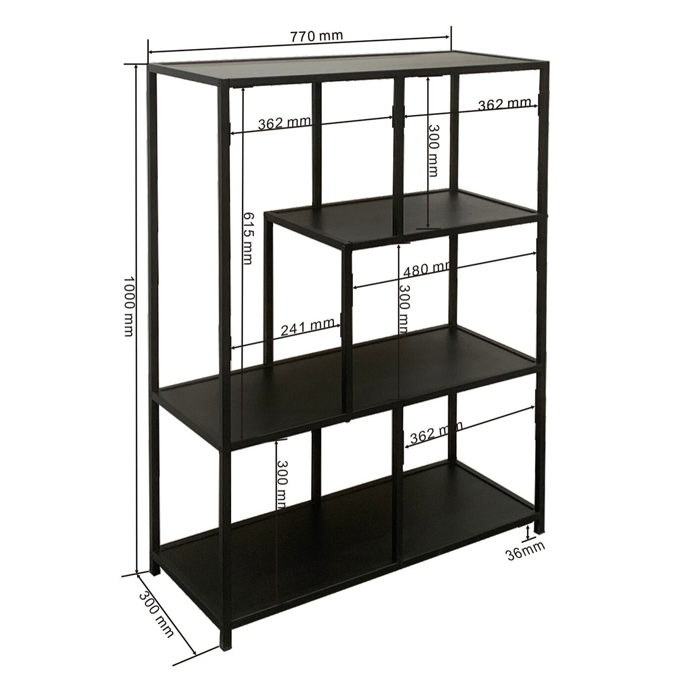 Étagère Loftie 100x77cm noire Kare Design