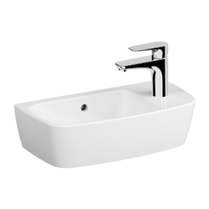 Vitra Shift lavabo 50 x 25 cm avec trou de robinetterie à droite, blanc brillant (7070-003-0921)