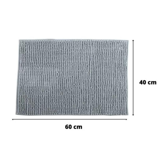 Lot de 2 tapis de bain CHENILLE 40x60cm Gris Clair MSV