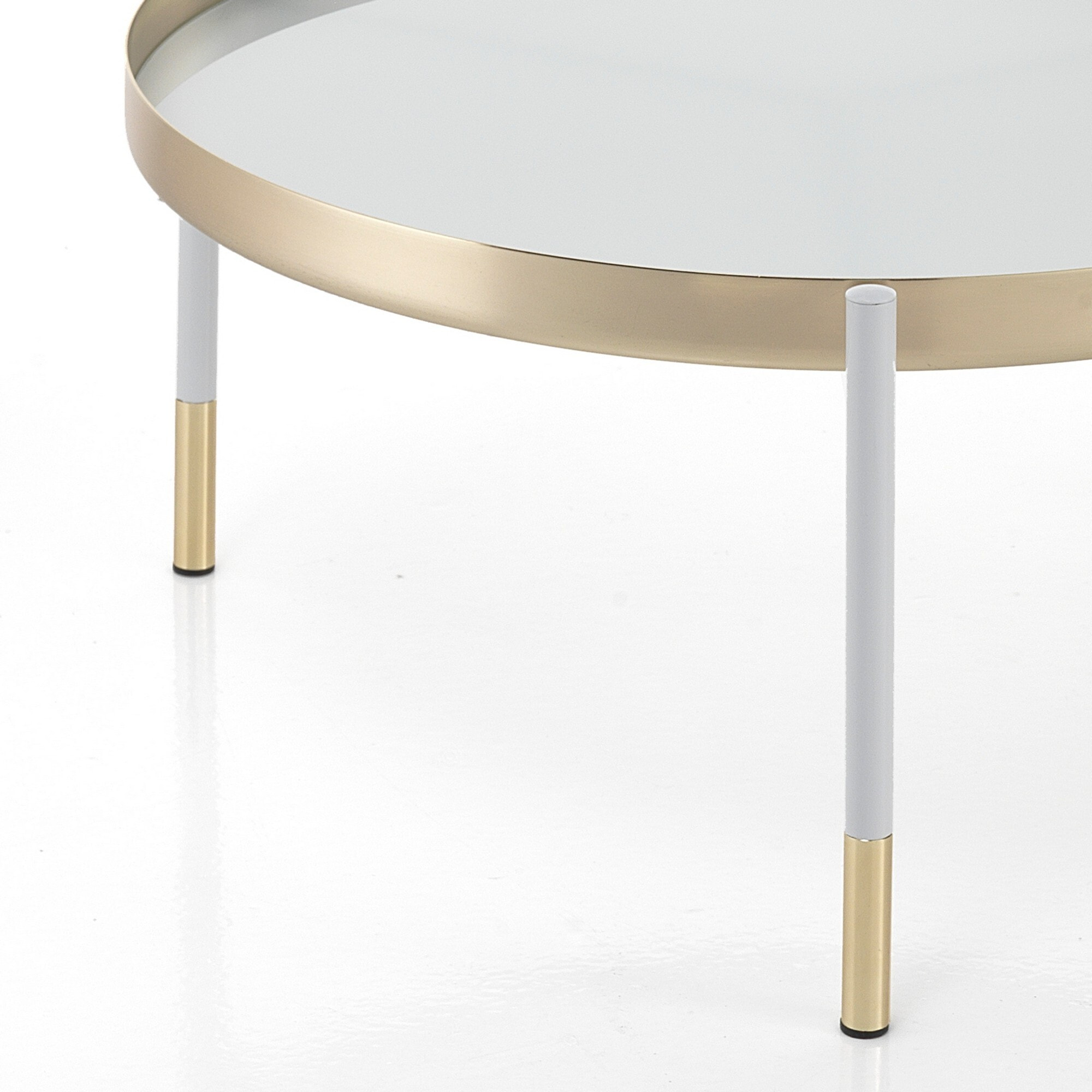 Table basse Tomasucci LINCOLN, en verre, blanc, 60 × 60 × 60 cm