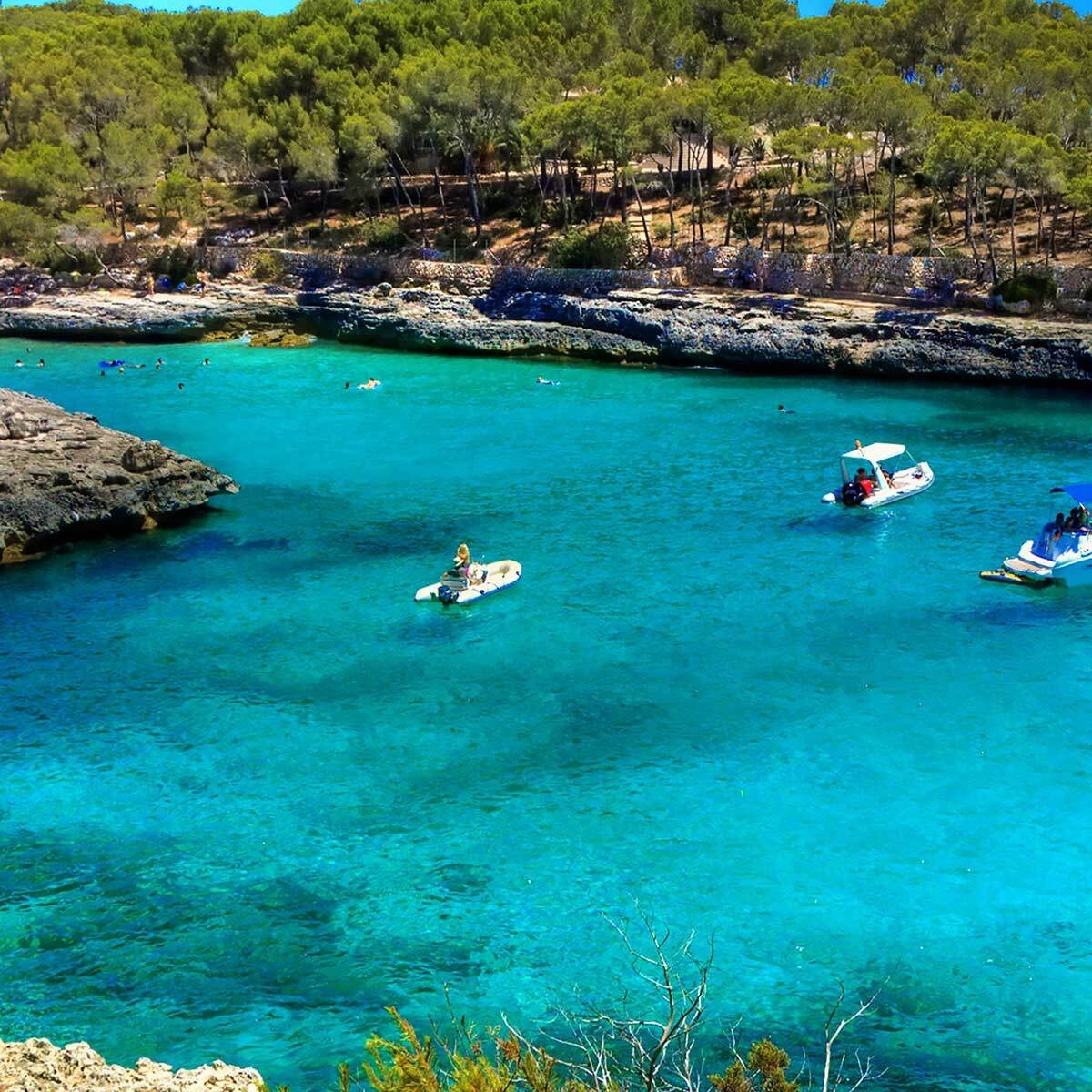 Affiche encadrée crique méditerranéenne turquoise Affiche + cadre en métal - Noir