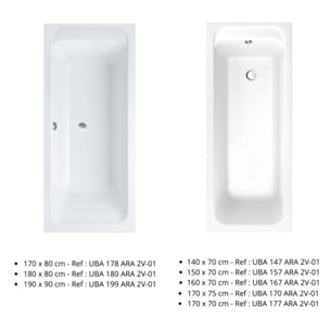 Baignoire droite VILLEROY ET BOCH Architectura acrylique